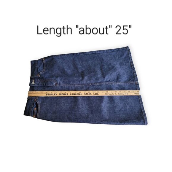 Gap vintage Fall 2001 indigo midi slitted denim skirt size 0 EUC hippy boho Y2K - Picture 9 of 11